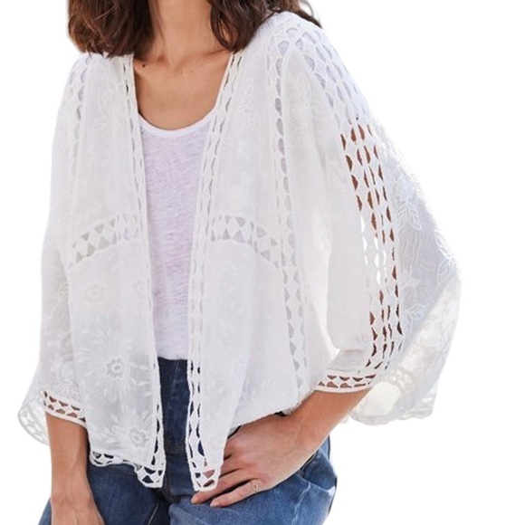 Soft Surroundings | NWT Jasmin Lace Wrap Embroidered Top - Size L/XL - Picture 12 of 12